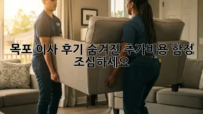 목포 이사 후기: 숨겨진 추가비용, 함정 조심하세요!