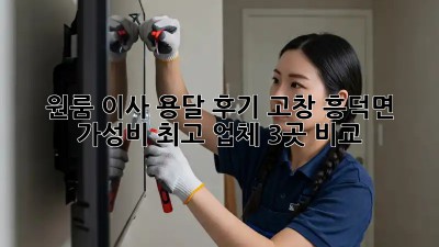 원룸 이사 용달 후기: 고창 흥덕면 가성비 최고 업체 3곳 비교!