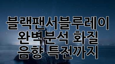 블랙팬서블루레이 완벽분석: 화질, 음향, 특전까지! 🎬